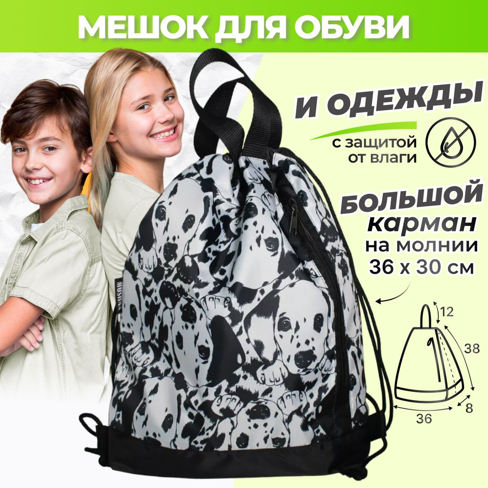 Сумка для сменной обуви в школу с собачками, мешок для обуви для ...