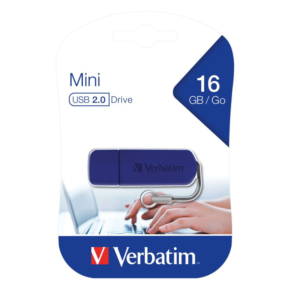 Флэшка USB 16GB Verbatim mini Flash Drive модуль памяти, цвет синий #1