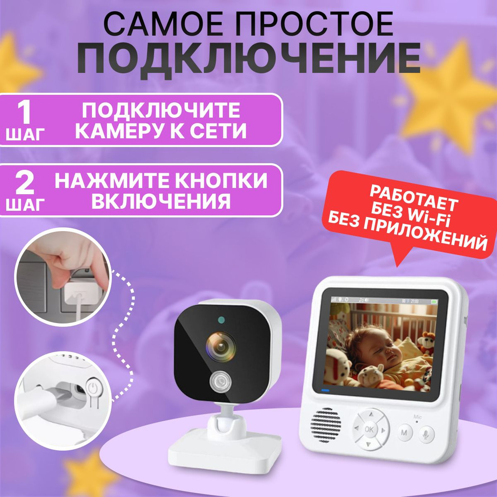 Видеоняня с монитором / Радионяня беспроводная с камерой  #1