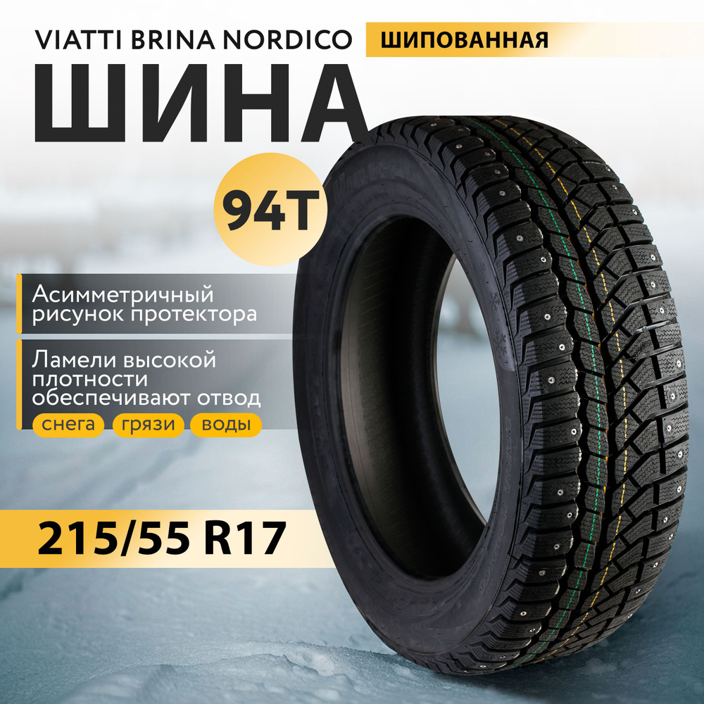 Viatti Brina Nordico Шины  зимние 215/55  R17 94T Шипованные #1