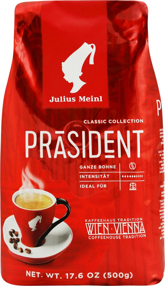 Кофе зерновой JULIUS MEINL Prasident натуральный жареный, 500г #1