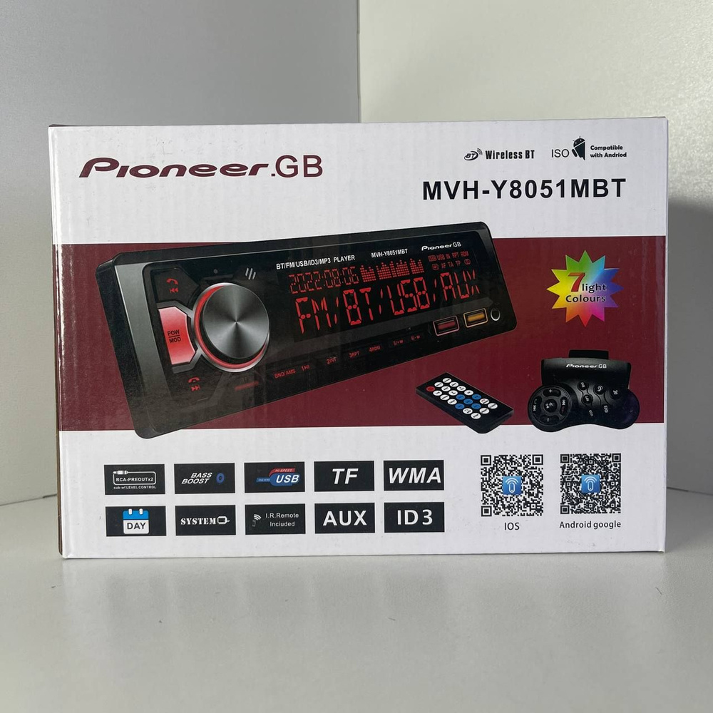 Автомагнитола/ Магнитола 1 Din с Bluetooth AUX/ Pioneer GB MVH-Y8051MBT #1