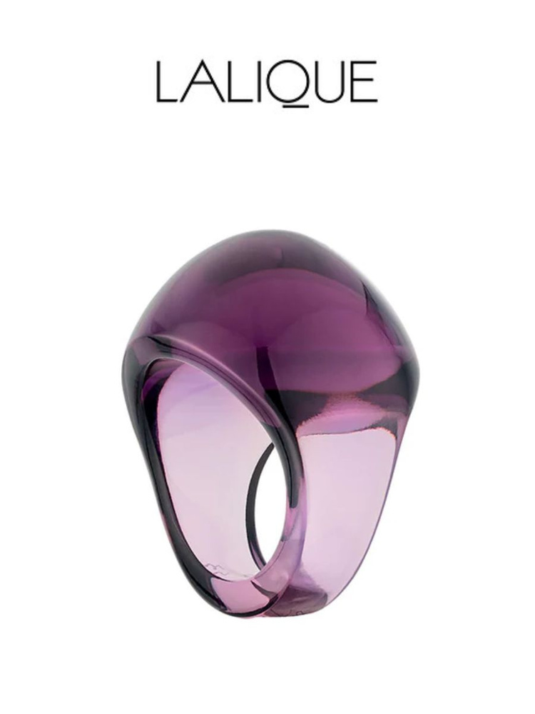 Кольцо женское Lalique Cabochon из хрусталя, фиолетовое, Purple, размер 53  #1