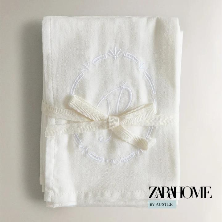 Набор детских муслиновых салфеток ZARA HOME PACK OF CHILDRENS MUSLIN CLOTHS WITH EMBROIDERED LETTER, #1