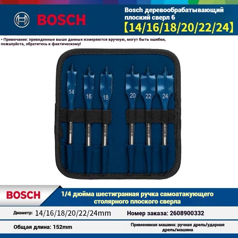 Набор Bosch Expert серии 1424 мм, состоящий из 6 новых пластин и сверл-бабочек с технологией  #1