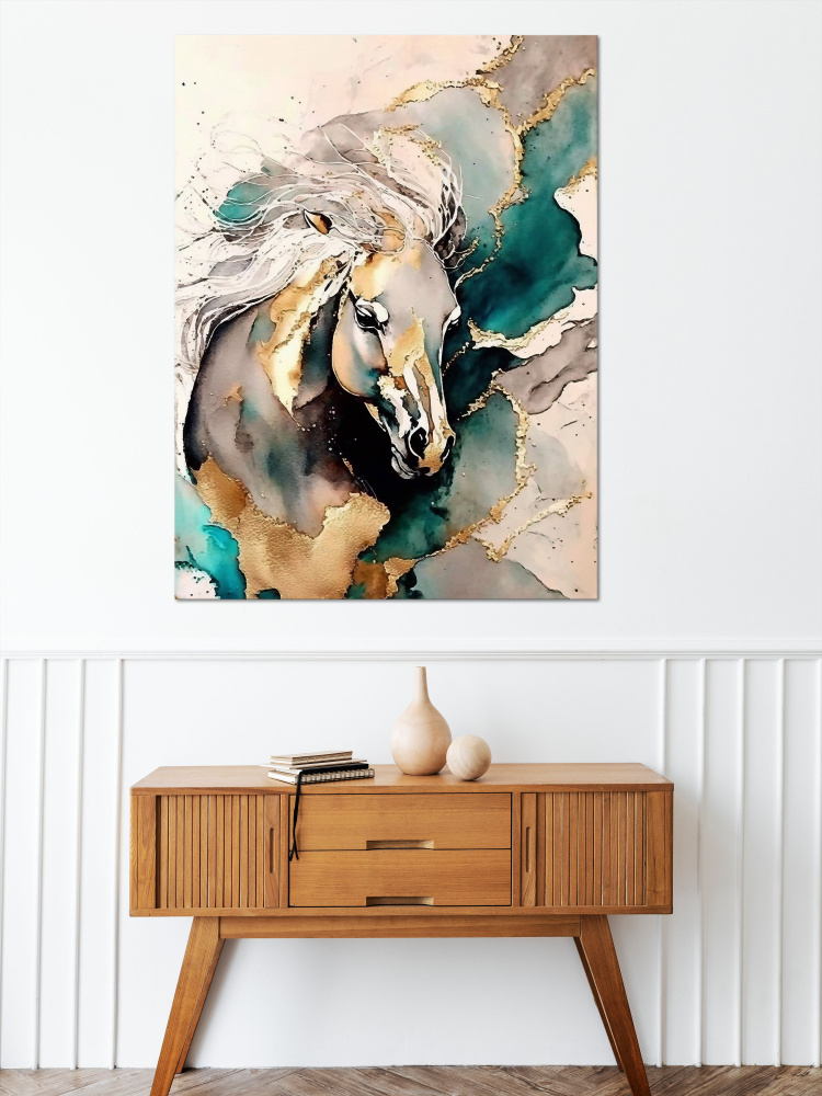 Картина 50х70 см "Арт абстракция лошади 1 (картина на стену для ...