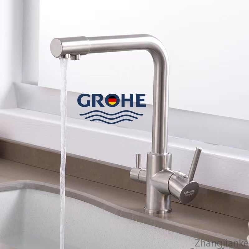 Новый кухонный смеситель GROHE с подключением фильтра питьевой воды  #1