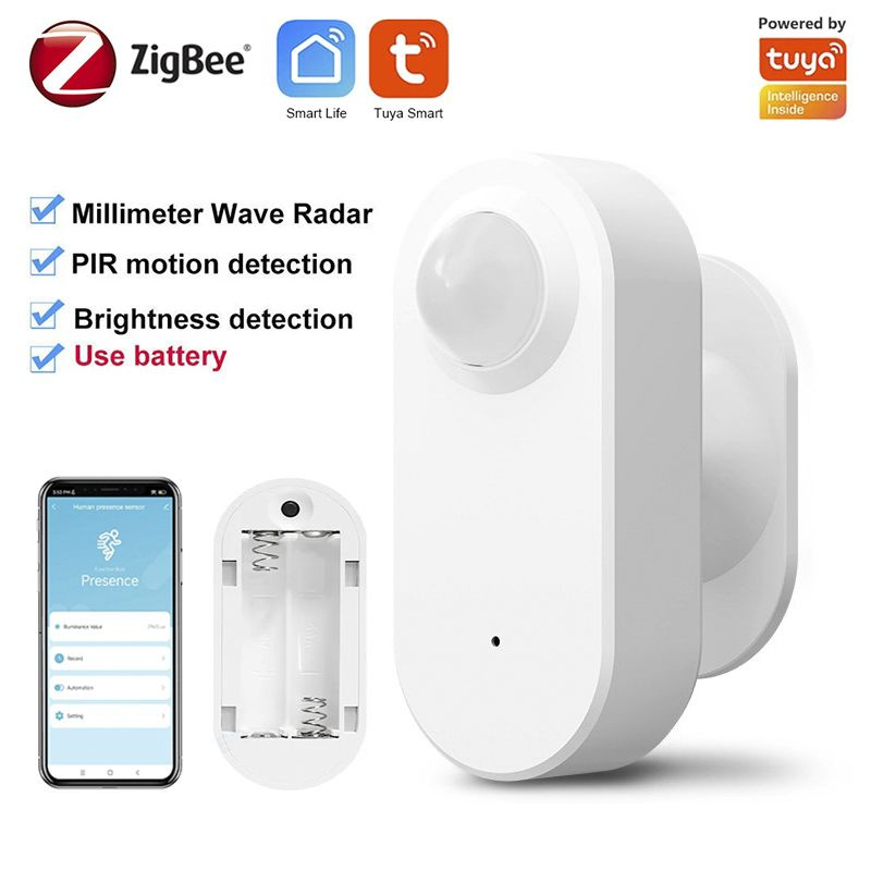 умный датчик движения Zigbee (Питание от аккумулятора), Микроволновый радар 24G / определение яркости #1