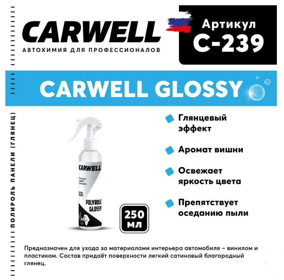 Полироль панели глянцевая CARWELL POLYROLE GLOSSY 250 мл #1