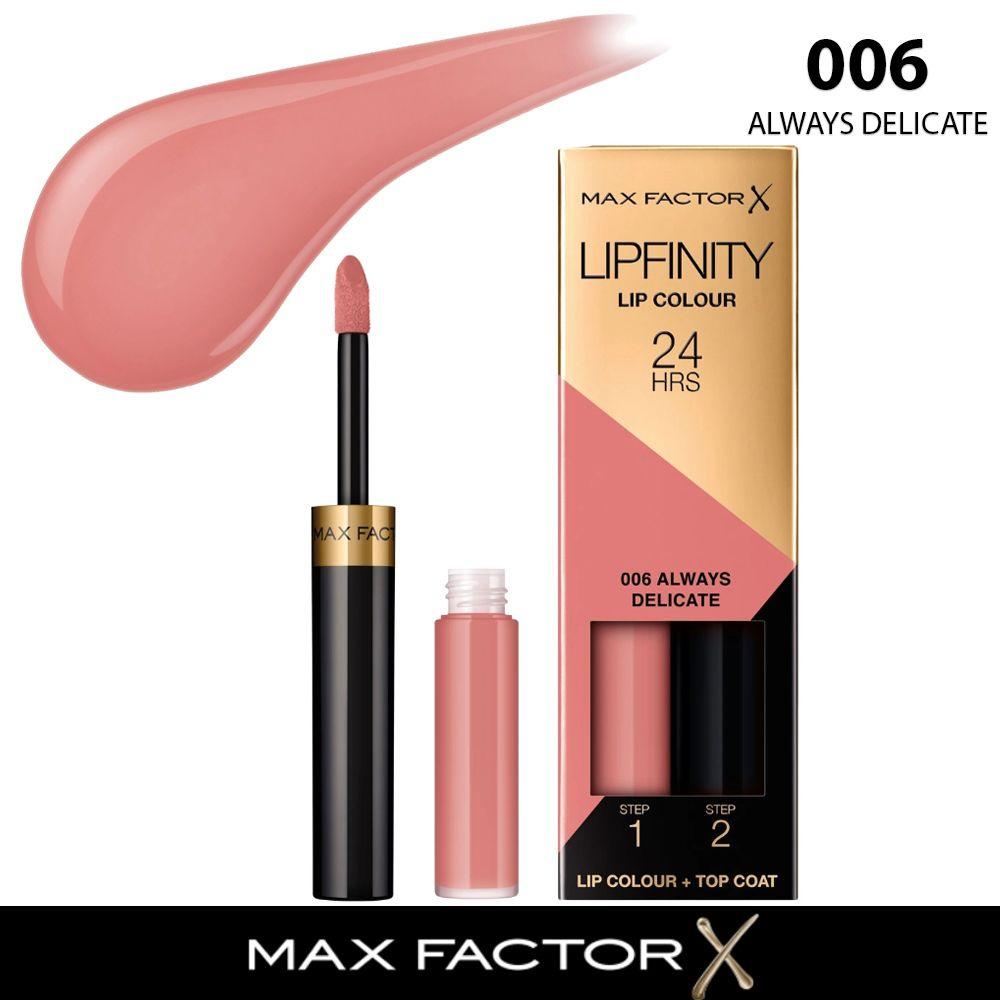 Max Factor жидкая устойчивая помада lipfinity liquid lipstick 06 Always Delicate  #1