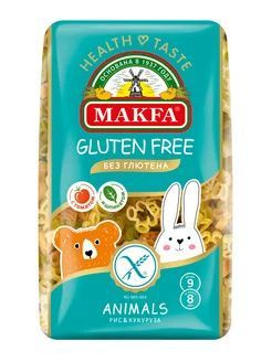 Макароны Animals рис&кукуруза безглютеновые Makfa 300г 2шт #1