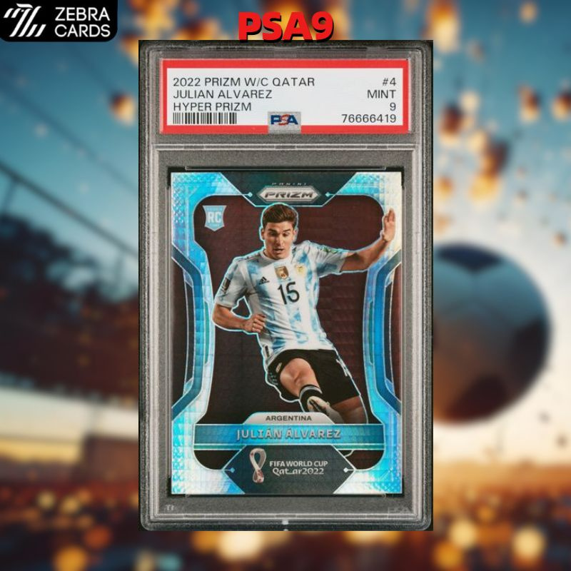 2022 PRIZM PSA9 Коллекционная Футбол карточка №4 JULIAN ALVAREZ #1