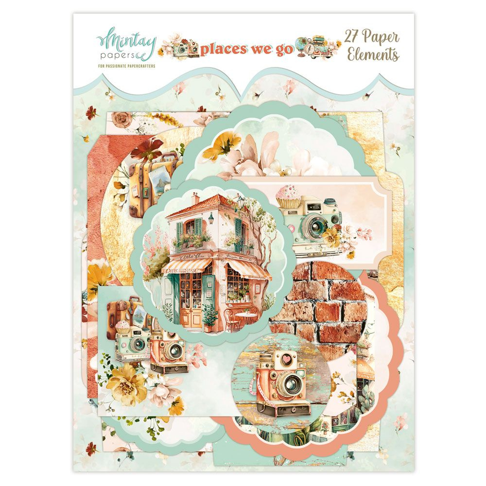 Высечки теги и конверты к коллекции Places We Go, 27 шт, 250 г/м2 от Mintay paper  #1