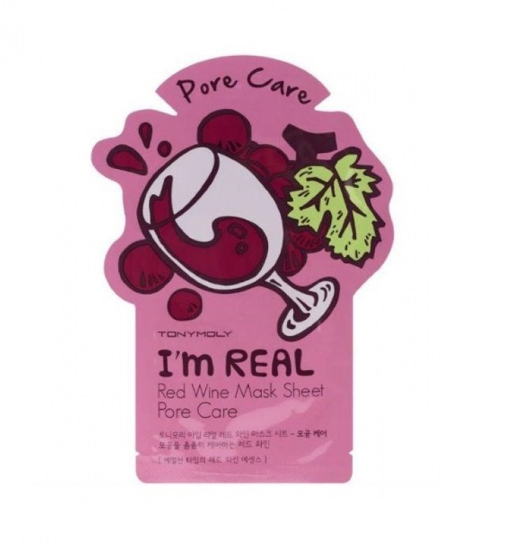 Tonymoly Очищающая тканевая маска для лица I'am Red Wine Mask Sheet - Pore Care, с экстрактом красного #1