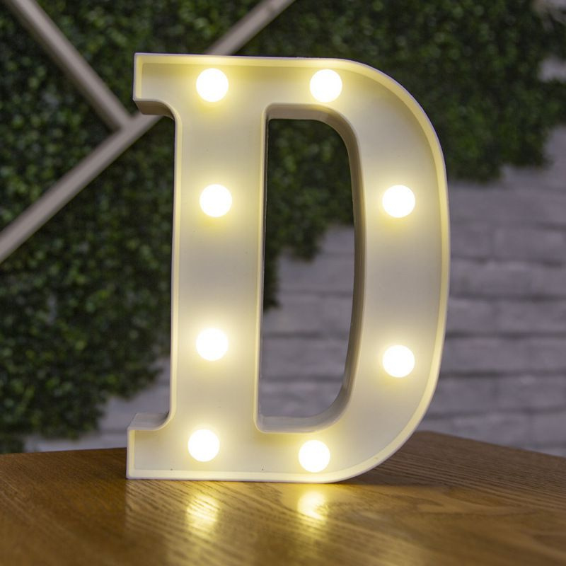 Большой светящийся знак любви, алфавитная LED-декорация A-Z, D #1