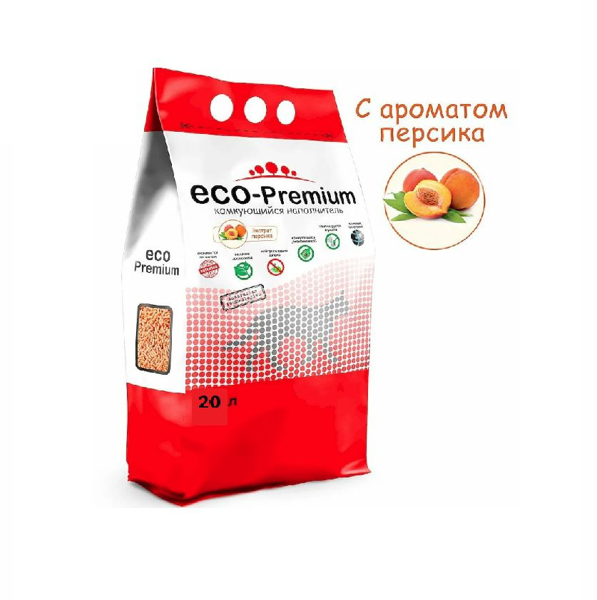 ECO-Premium Наполнитель Растительный, Древесный Комкующийся Персик 1900г.  #1