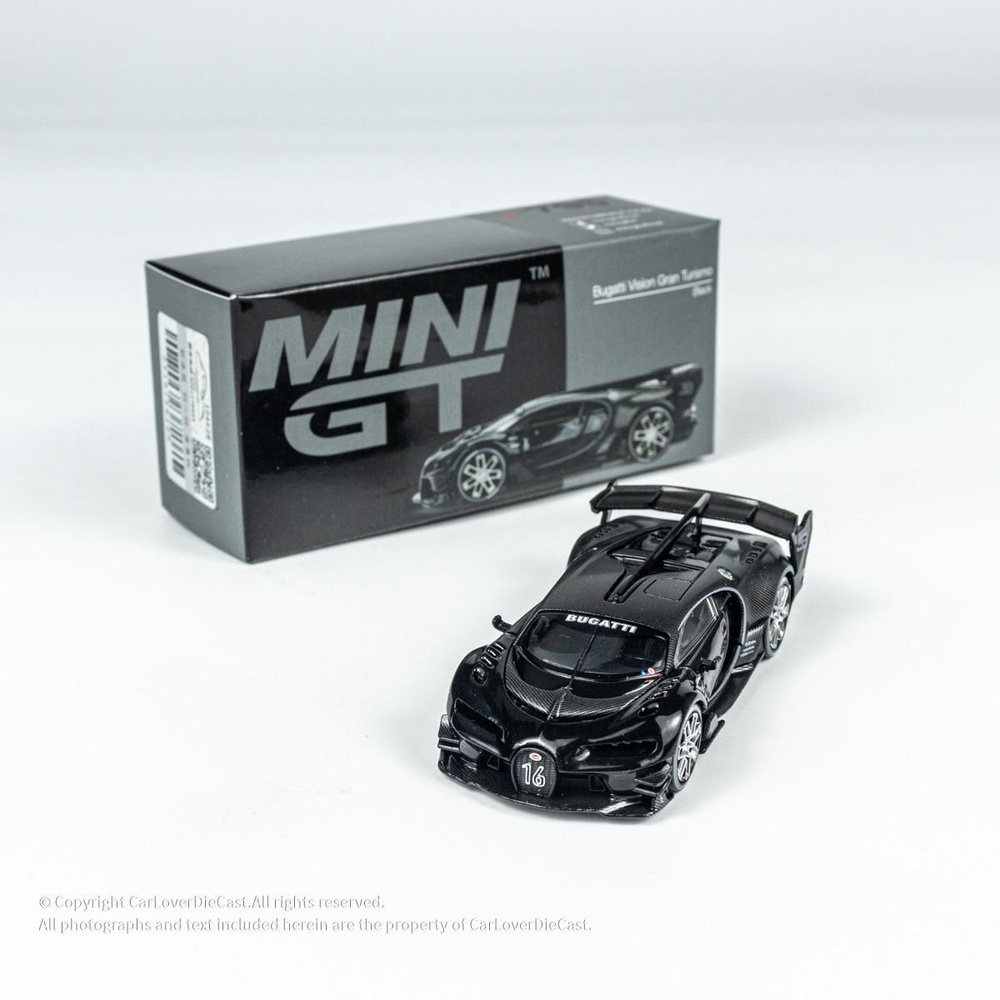 Modellino Auto Mini GT 1/64 Bugatti Vision Gran Turismo Black