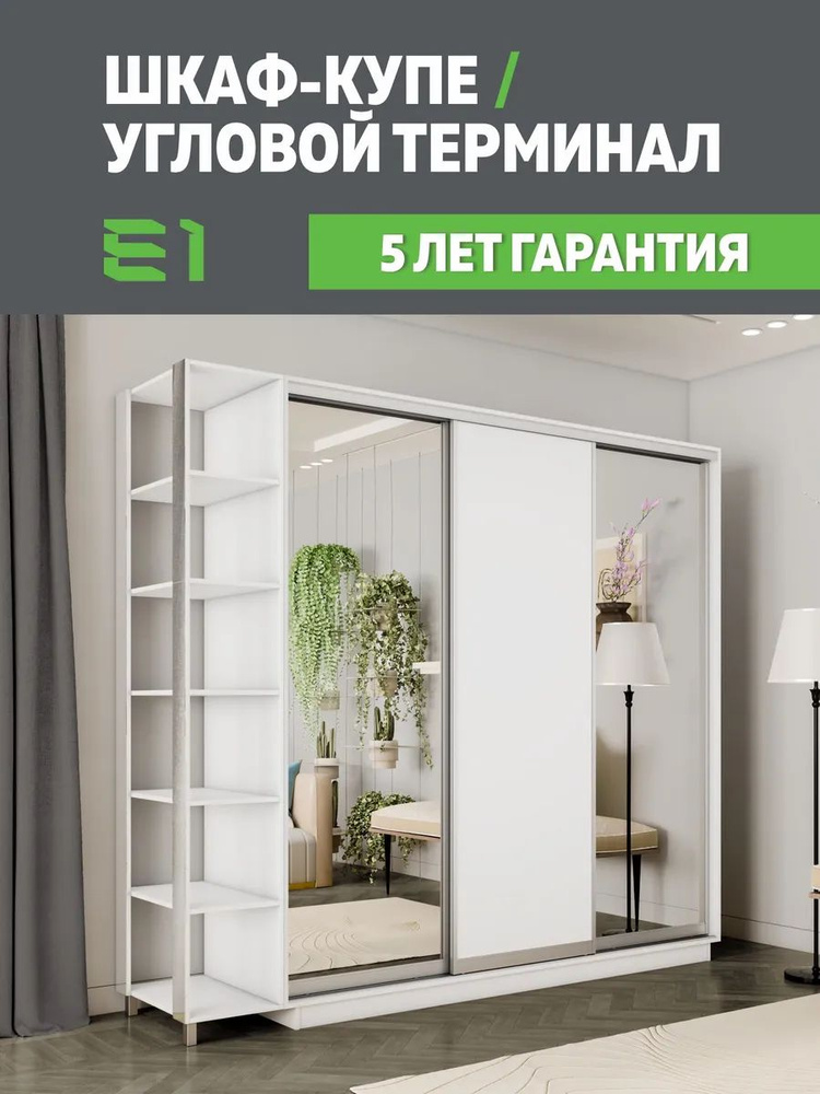Шкаф-купе Экспресс+УТ 3-х дверный с зеркалом, 180х60х240, Е1 #1
