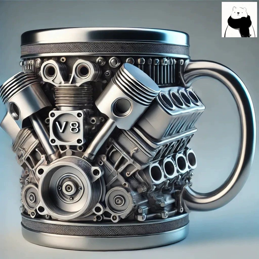 Кружка "V8 Автомобильный двигатель", 400 мл, 1 шт #1