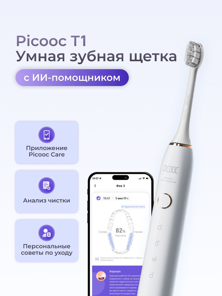 【新品未使用】pico T1 Умная звуковая зубная щетка Picooc T1 купить на OZON по низкой