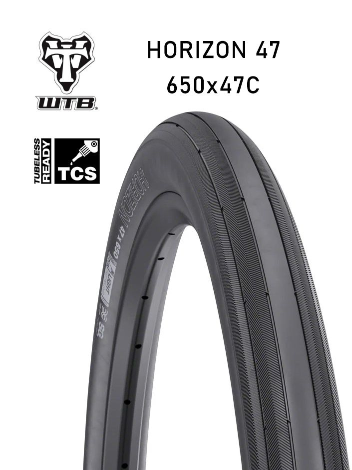 Покрышка бескамерная 650x47C WTB Horizon Black Sidewall Road Plus