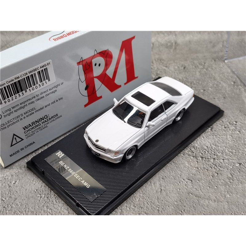 Modellino Auto Rhino Model Scala 1:64 Mercedes AMG GT S Nero Con Dettagli In Fibra Di Carbonio