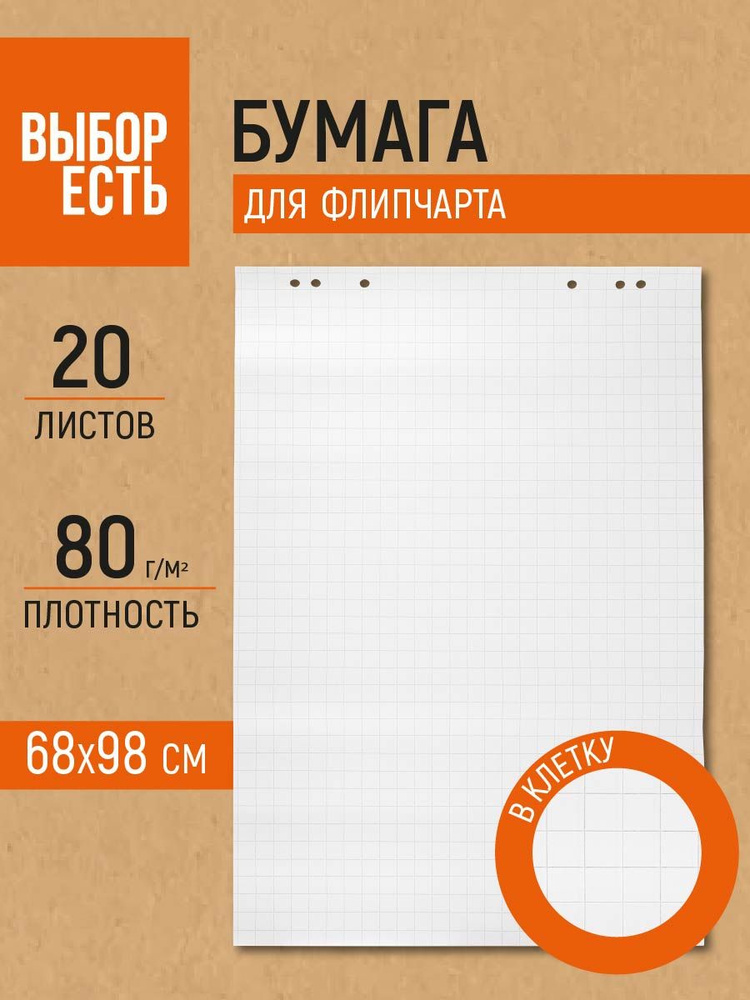 Бумага, блокнот для флипчартов Выбор есть 67.5х98 см, 20 листов в клетку #1