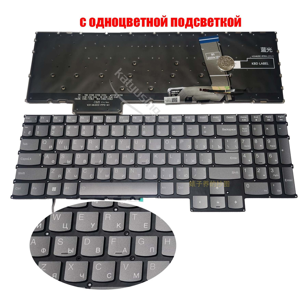 Tastiera RGB Retroilluminata Per Lenovo IdeaPad Gaming 3 (15IAH7, 16ARH7, Ecc.) &ndash; Colore Grigio, Layout USA