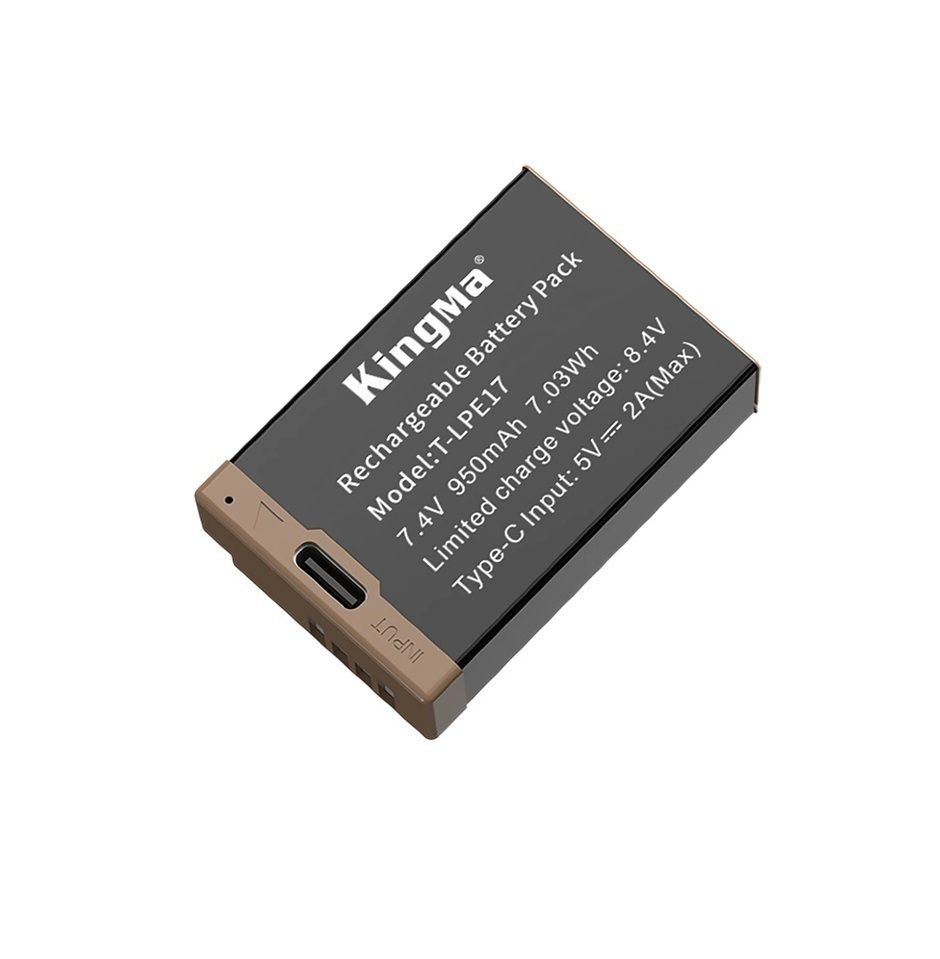 Аккумулятор c Type-C для Canon EOS R100, R8, R50, R10, RP/ KingMa LP-E17 (950mAh) + защитный кейс #1