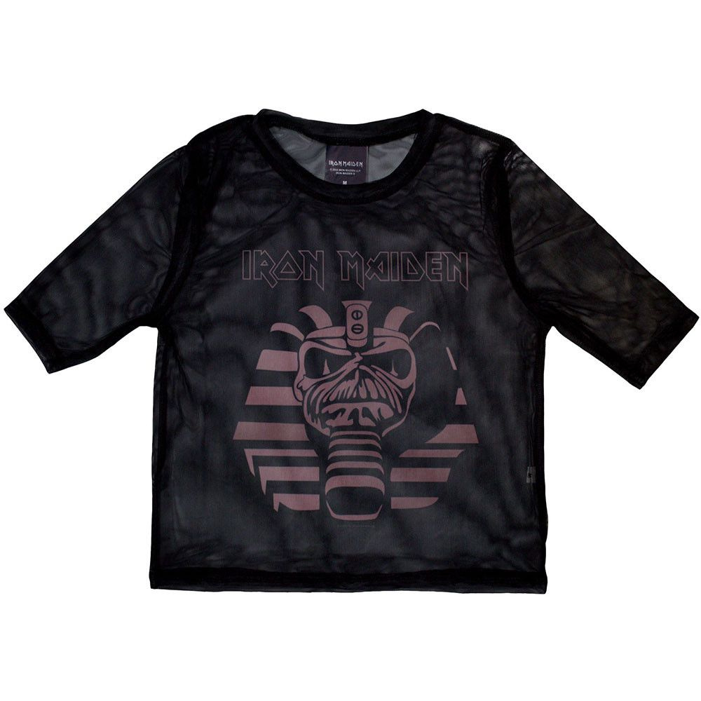 Футболка Футболка Ladies Iron Maiden Powerslave Mesh Crop Top offiziell Frauen T-Shirt Damen 1 шт #1
