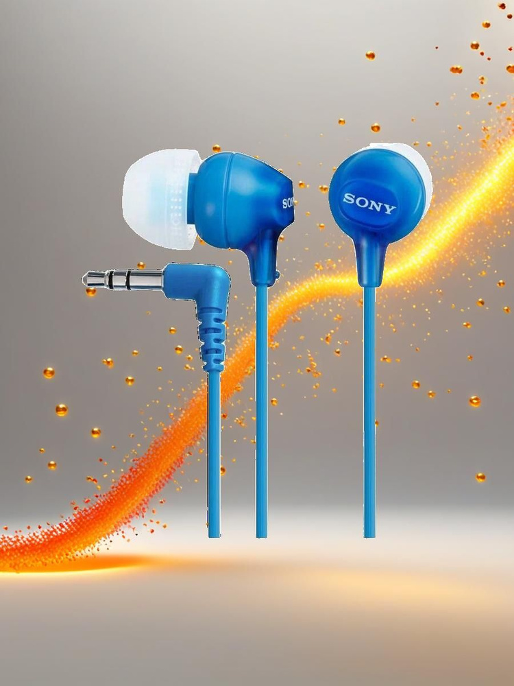Наушники проводные Sony MDR-EX15LP mini jack 3.5 mm, синий #1
