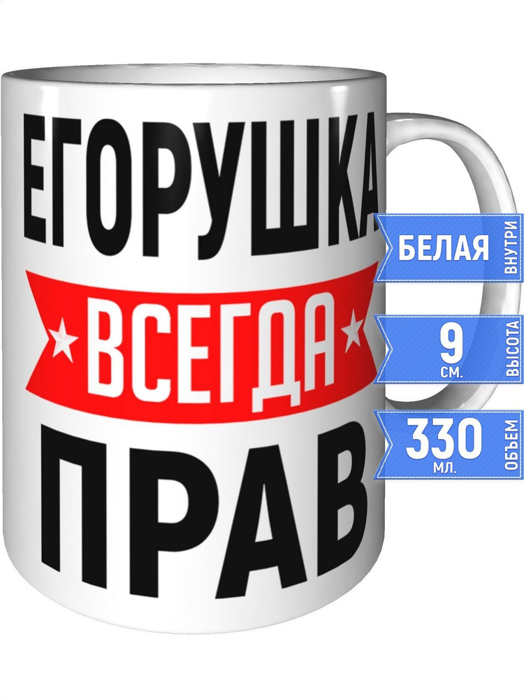 Кружка Егорушка всегда прав - стандартная #1