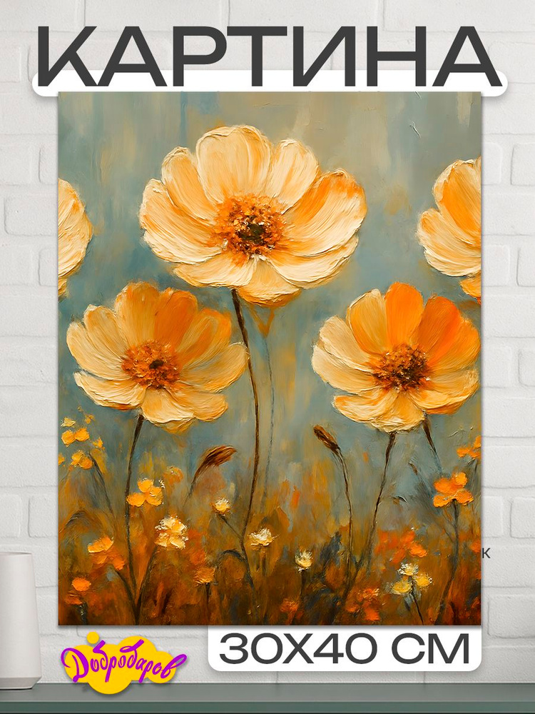 ДоброДаров Картина "Цветы" 30x40 см #1
