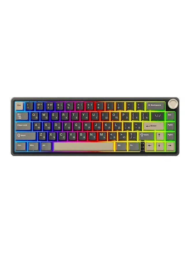 RK Royal Kludge RK R65 RK Brown Проводная механическая игровая клавиатура, русская раскладка, черная, #1