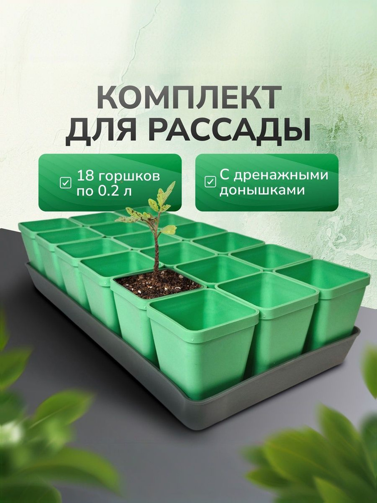 Набор для рассады с поддоном, горшки для выращивания (с дренажными донышками), кассеты для рассады, цветов, #1