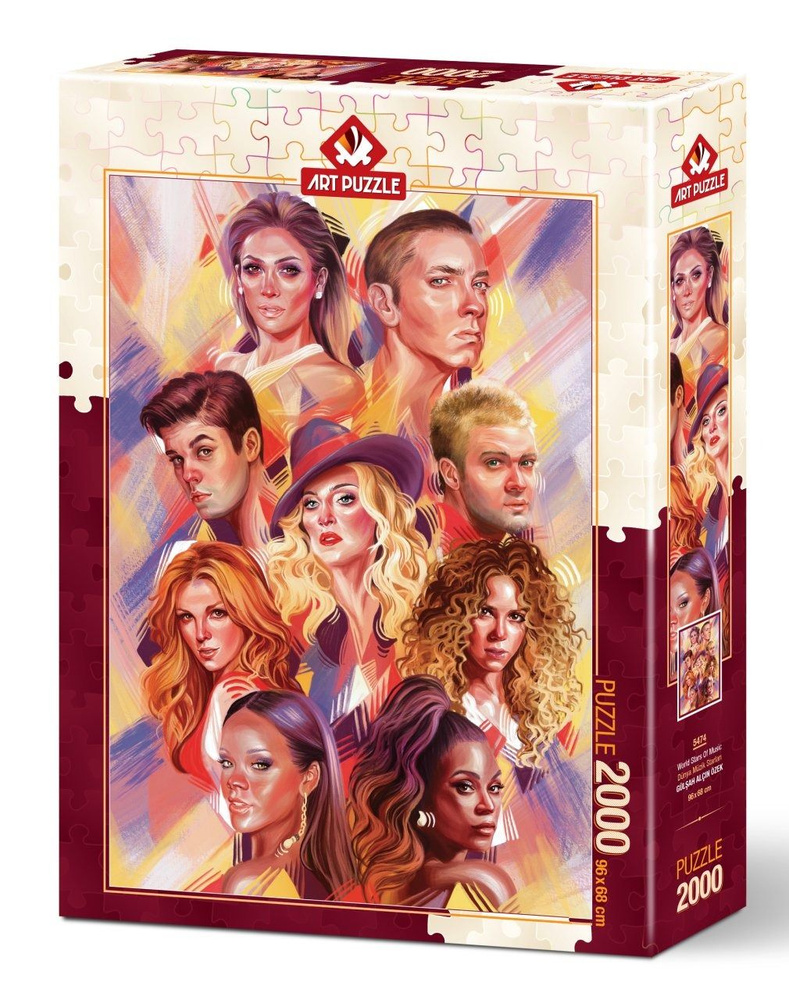 Пазл для взрослых Art Puzzle 2000 деталей, элементов: Звёзды мировой музыки #1