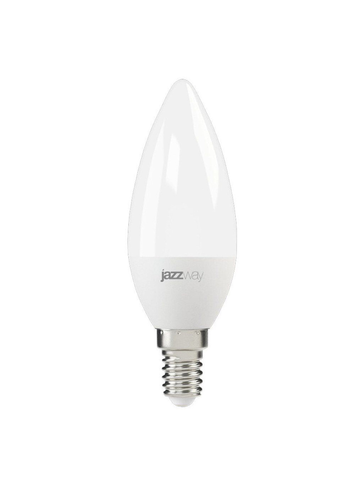 Лампа светодиодная JazzWay PLED-SP C37, E14, 9 Вт (эквивалент 75 Вт), 3000 К, теплый белый свет, форма #1