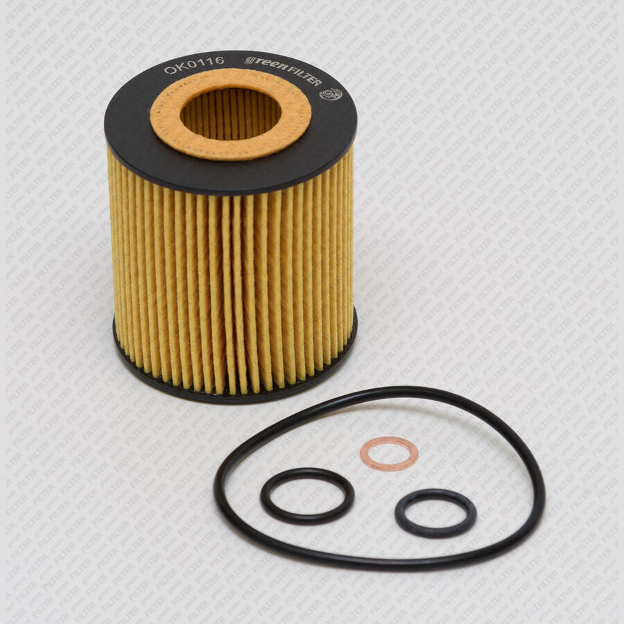Фильтр Масляный Bmw E46, E81, E87, E82, E88, E90, E91, E92, E93, E83, E60, E61, 01 > (GREEN FILTER OK0116) #1