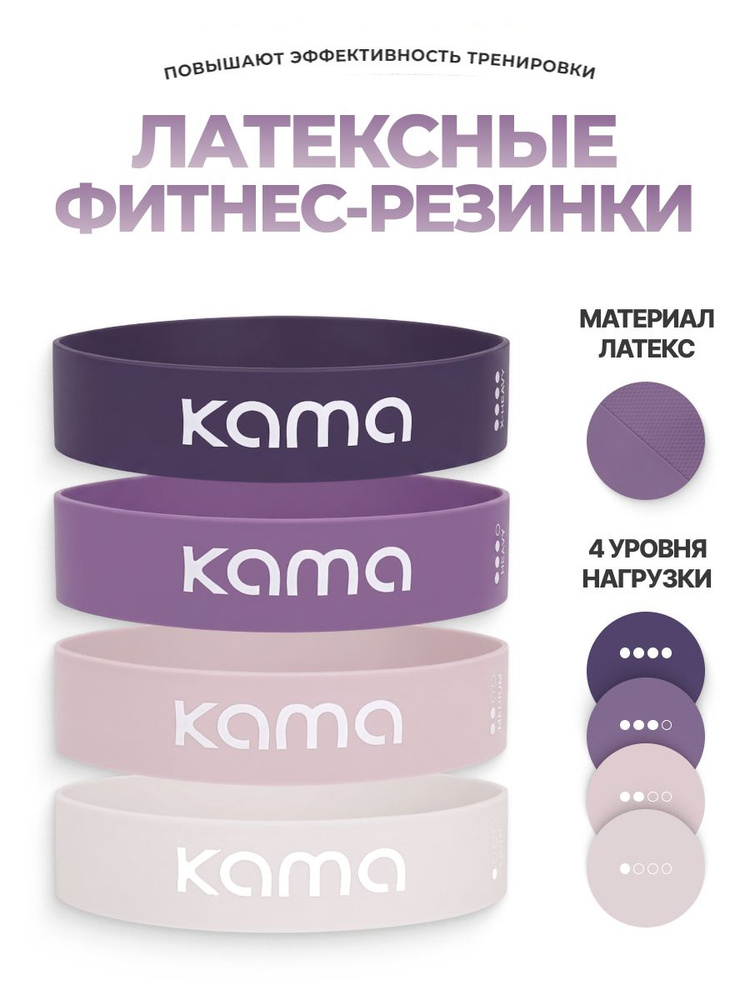 Резинки для фитнеса латексные, 4 шт. / Kama #1