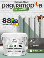 Эмаль Malare EcoCorr для труб и радиаторов отопления, для батарей, водная акриловая быстросохнущая без запаха матовая, мятный леденец, 2 кг