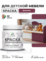 Акриловая краска Malare для детской мебели для кухонных фасадов, мебели из дерева, моющаяся, быстросохнущая без запаха матовая, византия, 0.5 кг