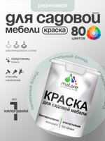 Резиновая краска Malare для садовой мебели/ по дереву, для наружных и внутренних работ/ быстросохнущая моющаяся без запаха полуглянцевая, пепельный блонд, 1 кг