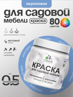 Акриловая краска Malare для садовой мебели/ по дереву, для наружных и внутренних работ/ быстросохнущая моющаяся без запаха матовая, ниагара, 0.5 кг