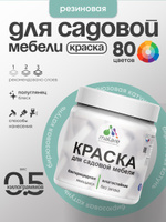 Резиновая краска Malare для садовой мебели/ по дереву, для наружных и внутренних работ/ быстросохнущая моющаяся без запаха полуглянцевая, бирюзовая катунь, 0.5 кг