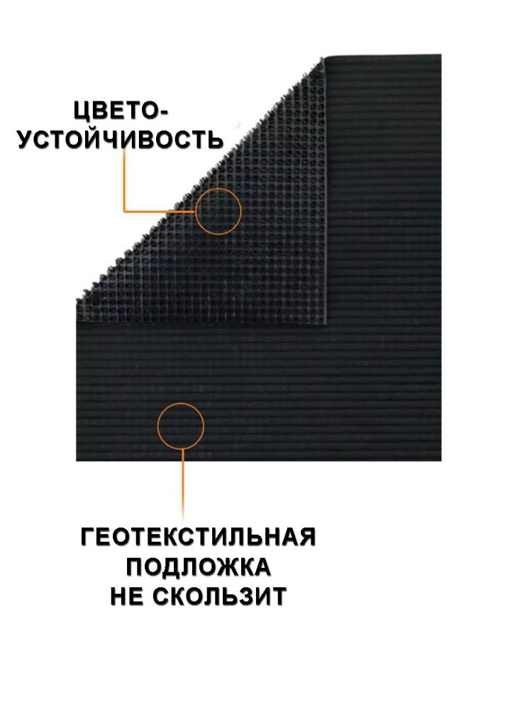 Коврик придверный 90х150 см/ грязезащитное щетинистое покрытие "Травка"/ садовое покрытие/ темно-серый 0,9х1,5 м