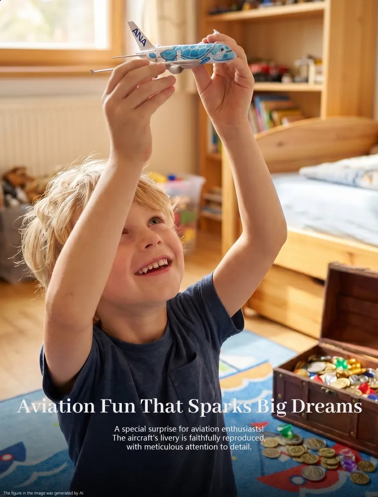 Модель A380 Blue Turtle 1:400 14см металл, синий, фото 6