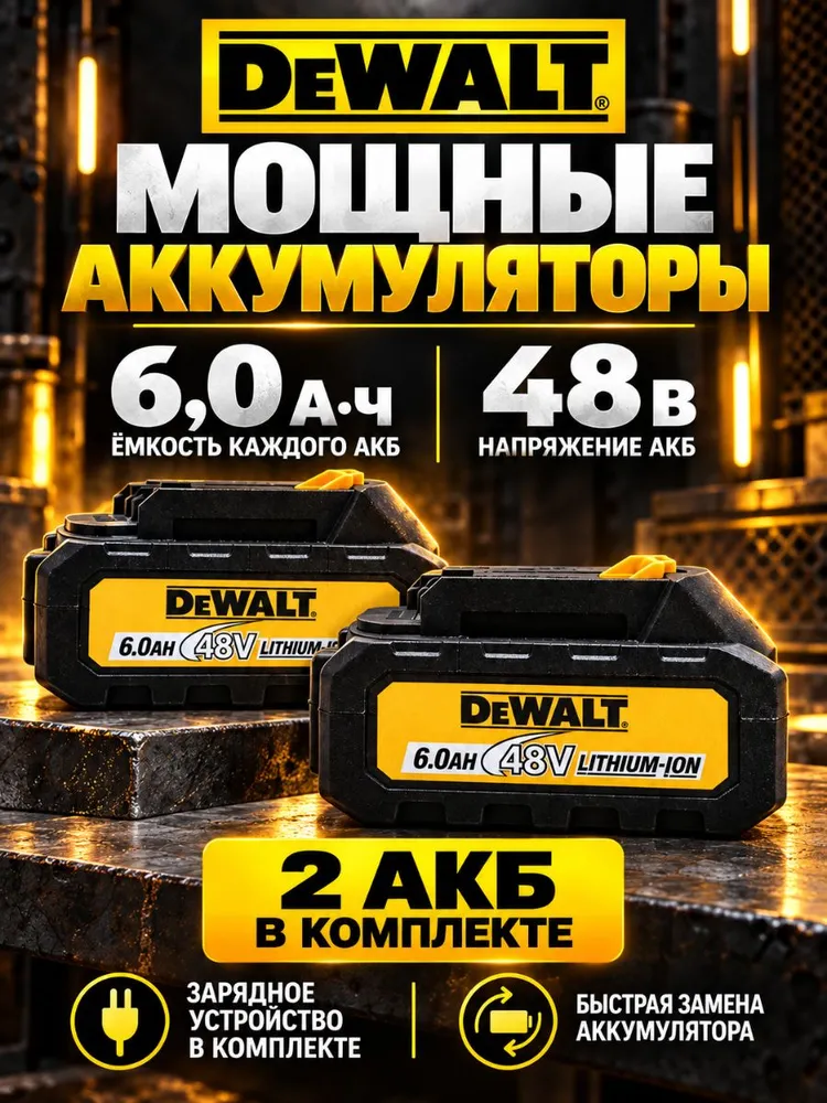 Болгарка аккумуляторная/Углошлифовальная машина бесщеточная, аккумуляторная, 2 АКБ 6.0 А/ч, диск 125 мм DeWalt, вариант, фото 5