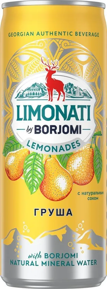 Лимонад Limonati by Borjomi Груша, 0,33 л, 330 мл, фото 5
