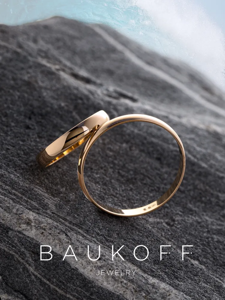 BAUKOFF jewelry Обручальное кольцо серебряное с золотом, серебристый, фото 5