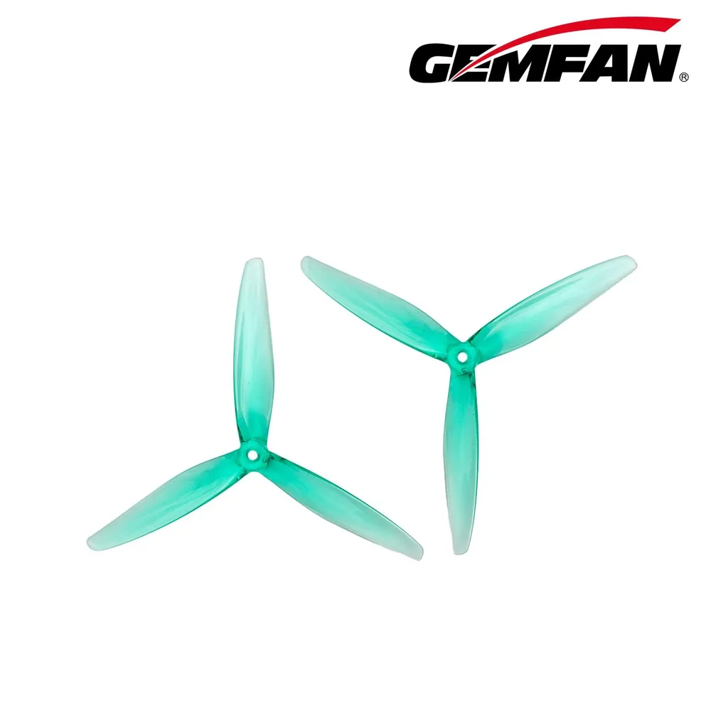Пропеллер для FPV дрона 7" дюймов GemFan 7050-3, 3 лопасти, 2 пары, Clear Green, зеленый, фото 3